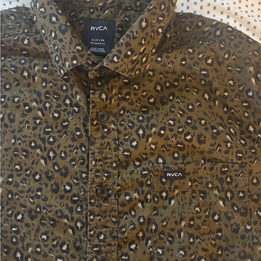 RVCA Brown Casual Button Down Shirt for Effortless Style